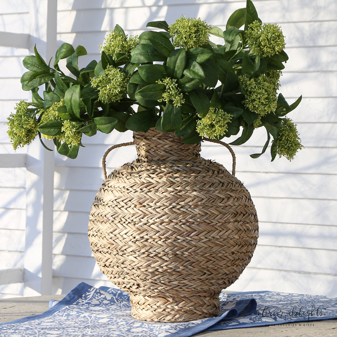 Seagrass Basket Vase with Handles