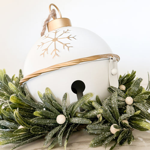 White and Gold Snowflake Bell - Interior Delights