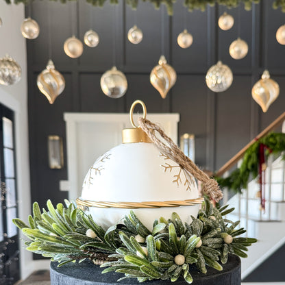 White and Gold Snowflake Bell - Interior Delights