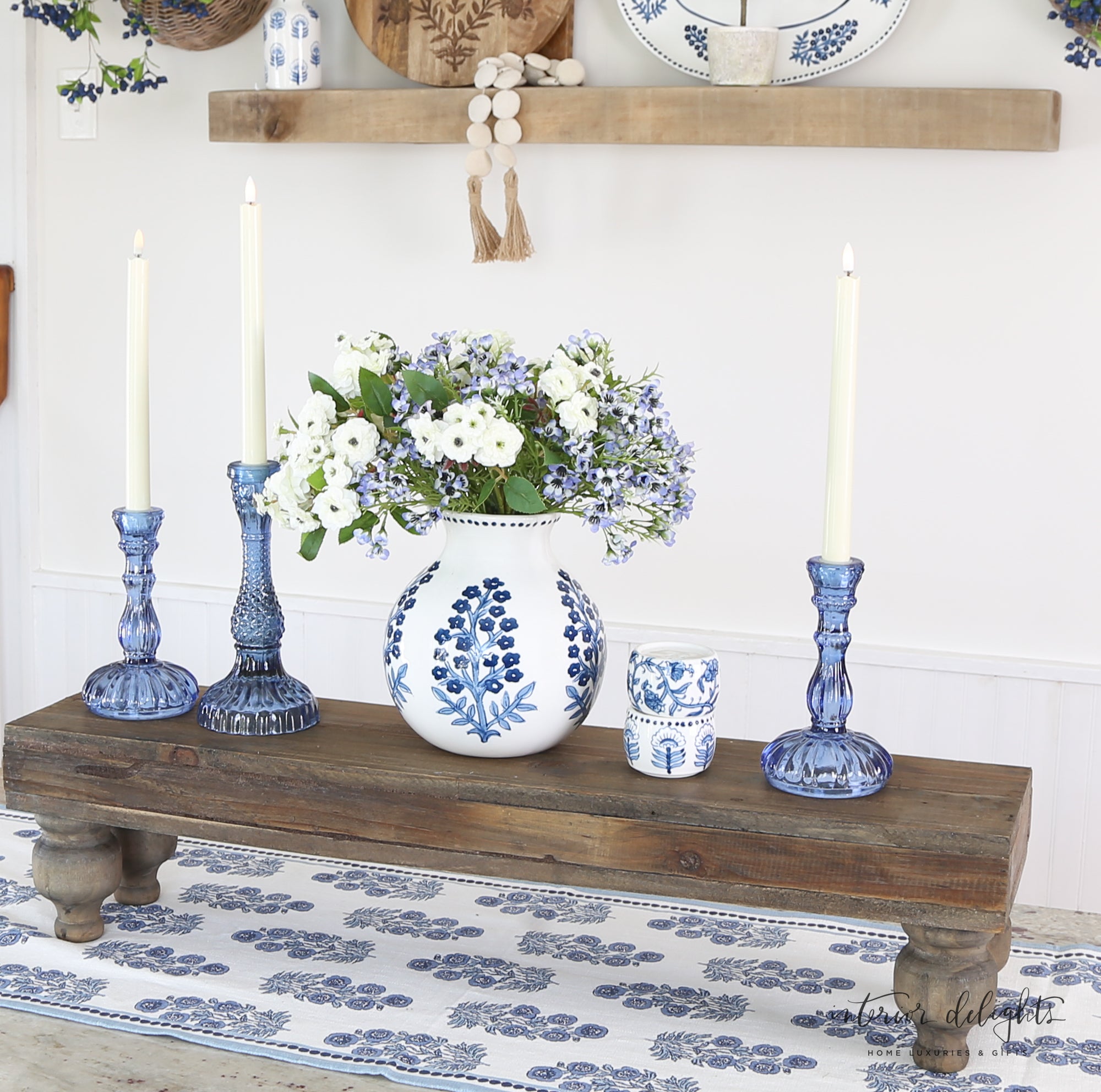 Rustic Footed Wood Riser - Interior Delights
