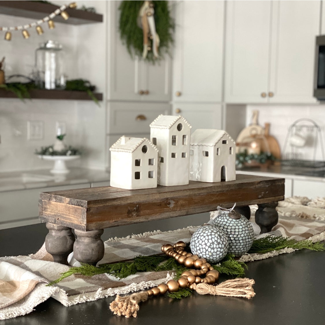 Rustic Footed Wood Riser - Interior Delights