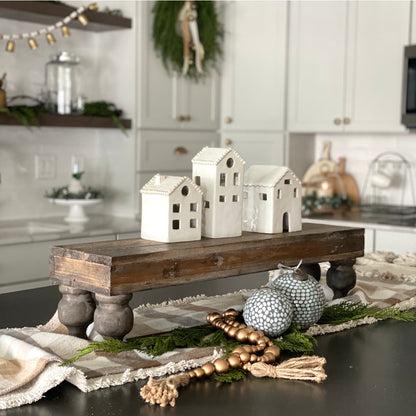 Rustic Footed Wood Riser - Interior Delights