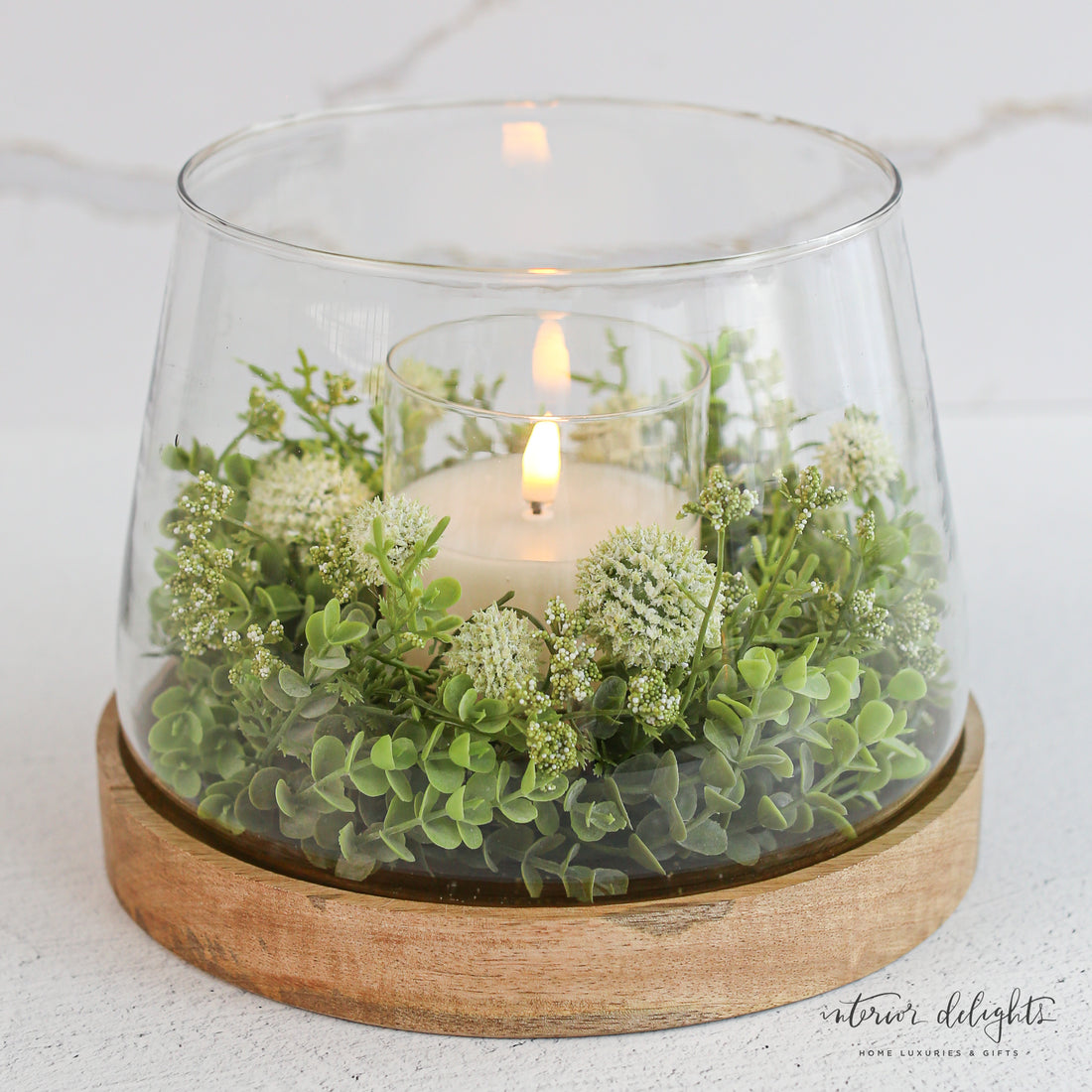 3&quot;x4&quot; Clear Glass Ivory Pillar