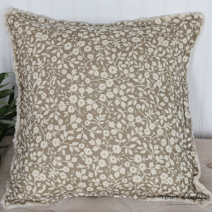 Floral and Leaf Pillow- Square