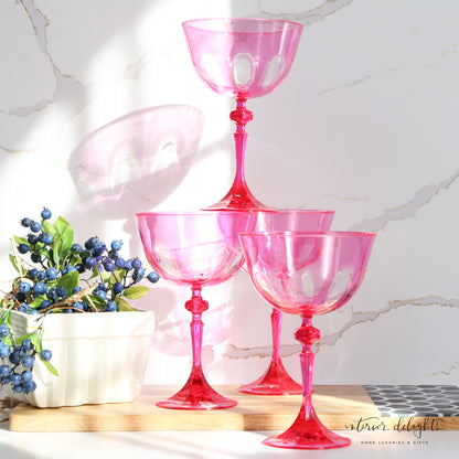Acrylic Stemmed Wine Glass- Fuchsia