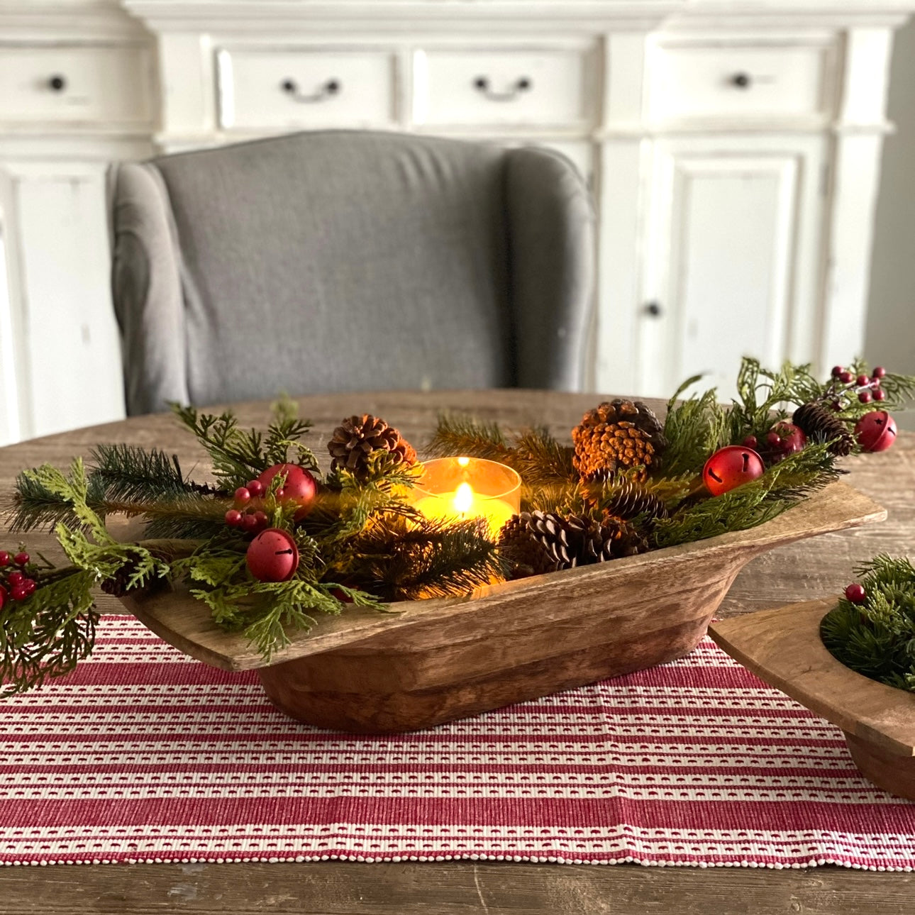 Brown Wooden Dough Bowls