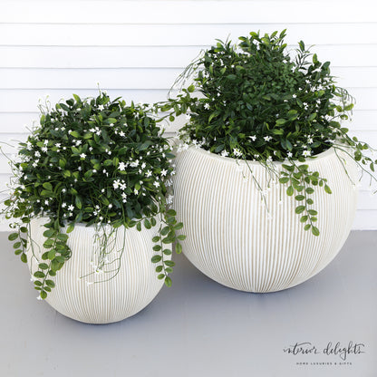 Round Textured Planter- Set of 2