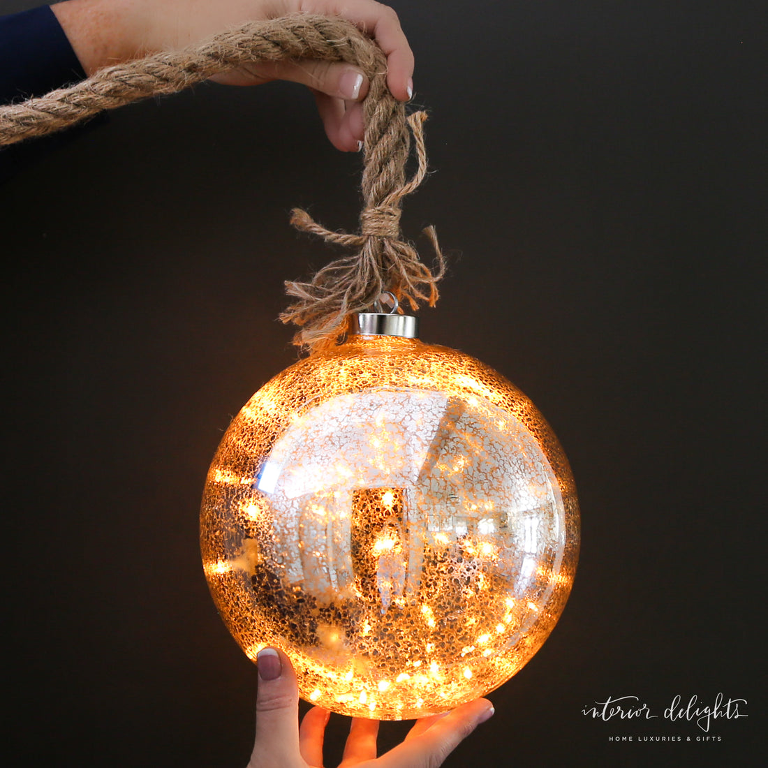 Luster Glass LED Individual Ornaments - Pinecone style, adorned with LED lights to illuminate your holiday decorations elegantly.