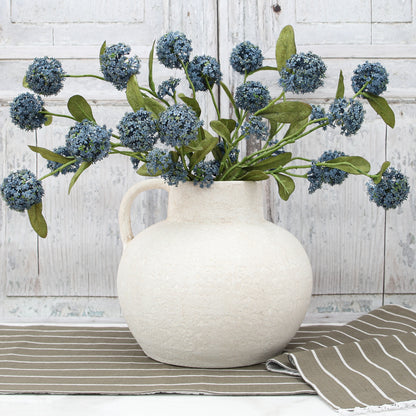 Luxe Vase and Blue Snowball Spray Arrangement