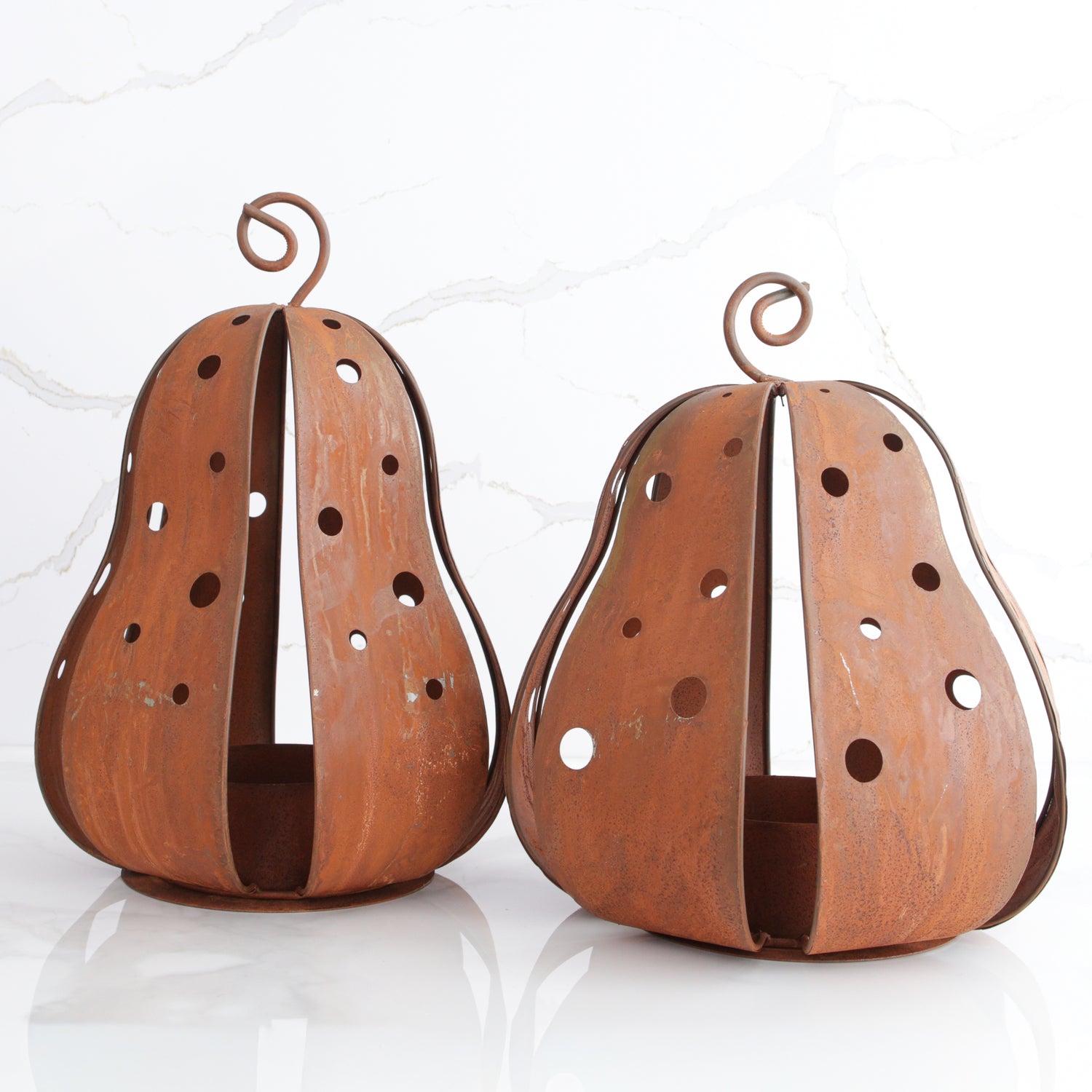 Tall Rustic Gourd Lantern, 14.5"