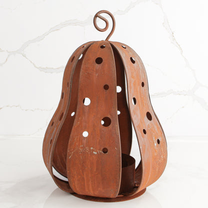 Tall Rustic Gourd Lantern, 14.5"