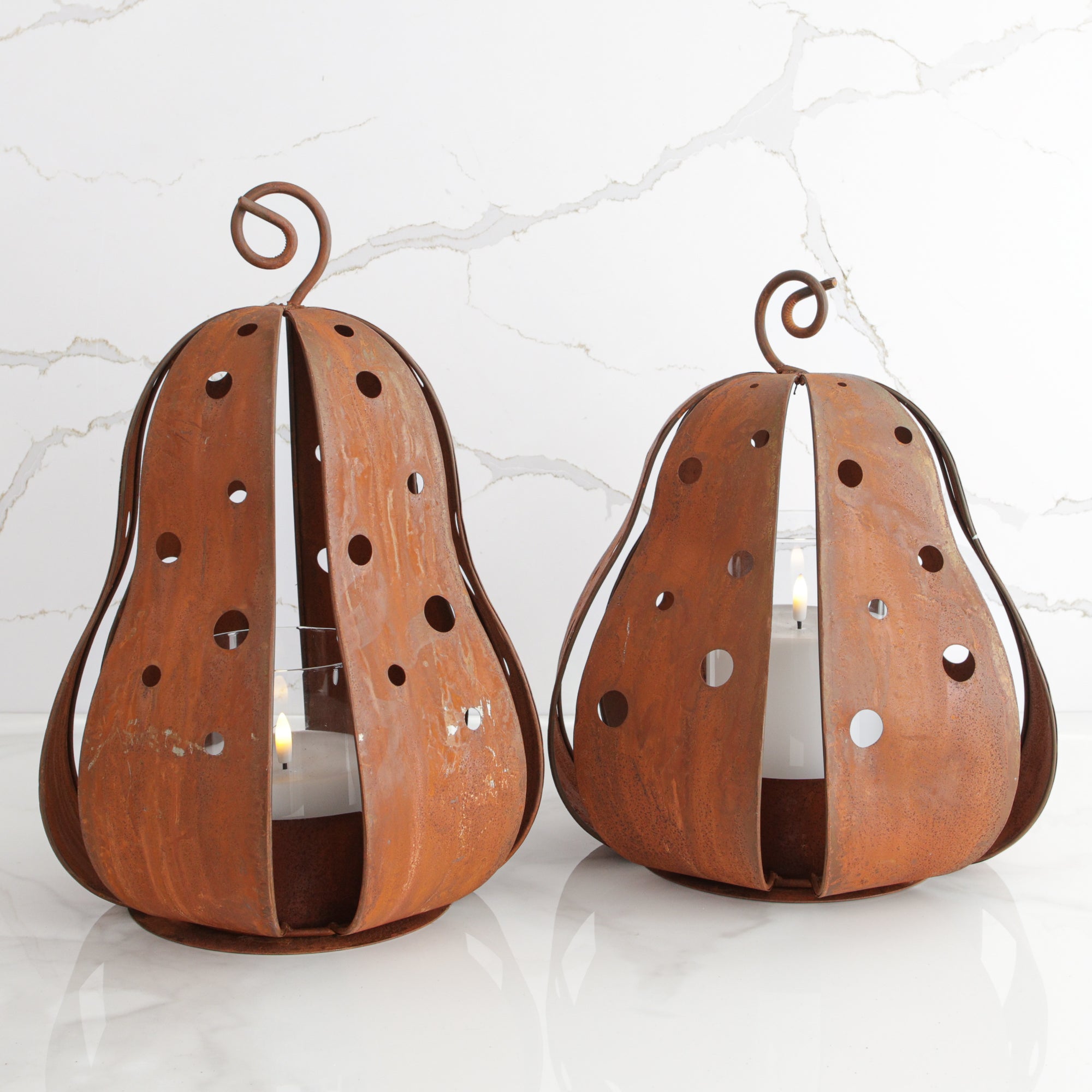 Tall Rustic Gourd Lantern, 14.5