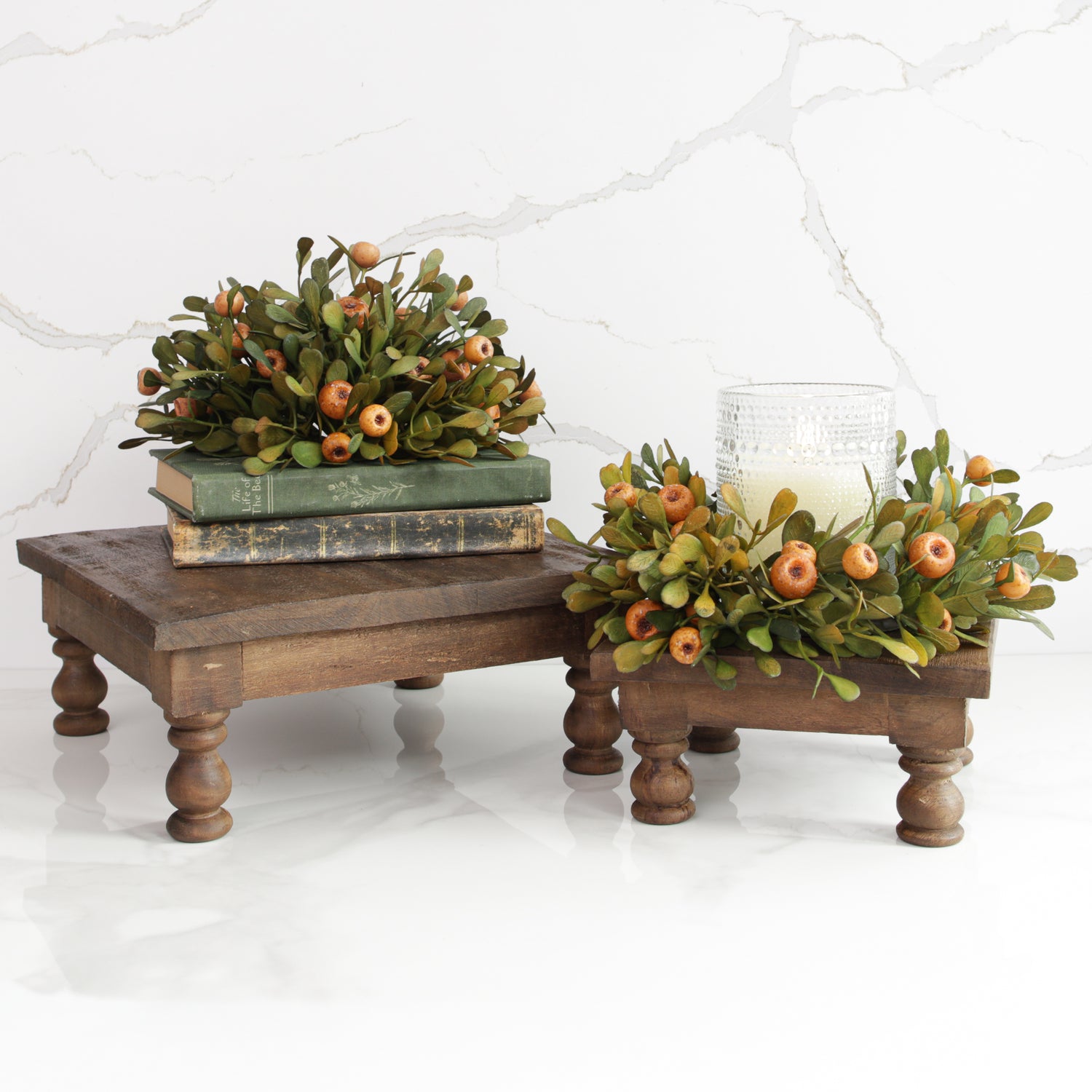 Set of 2 Square Wood Risers