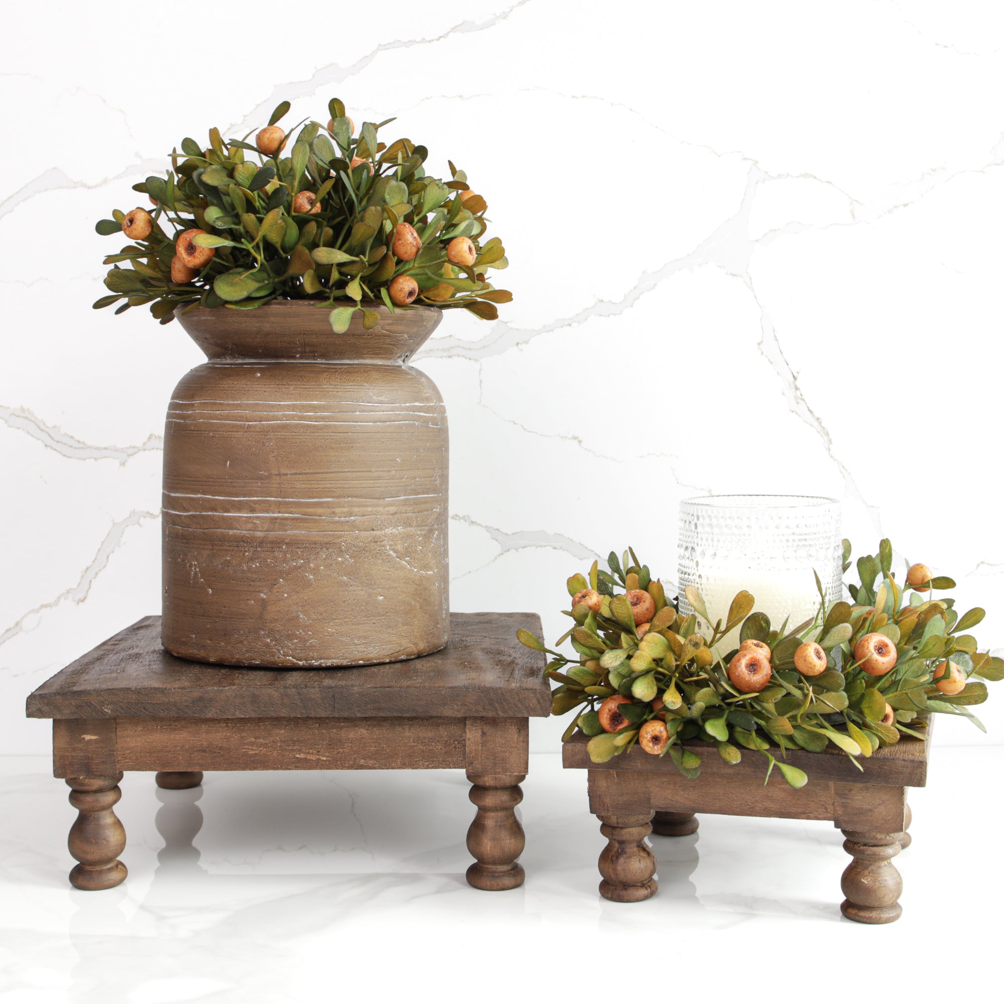 Set of 2 Square Wood Risers