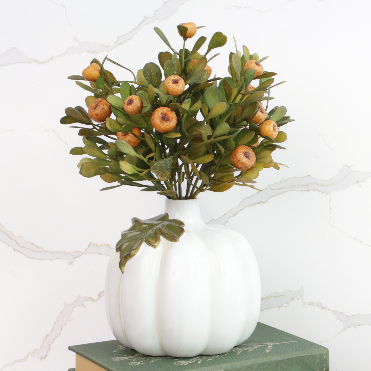 Large Ceramic Pumpkin Bud Vase - Interior Delights