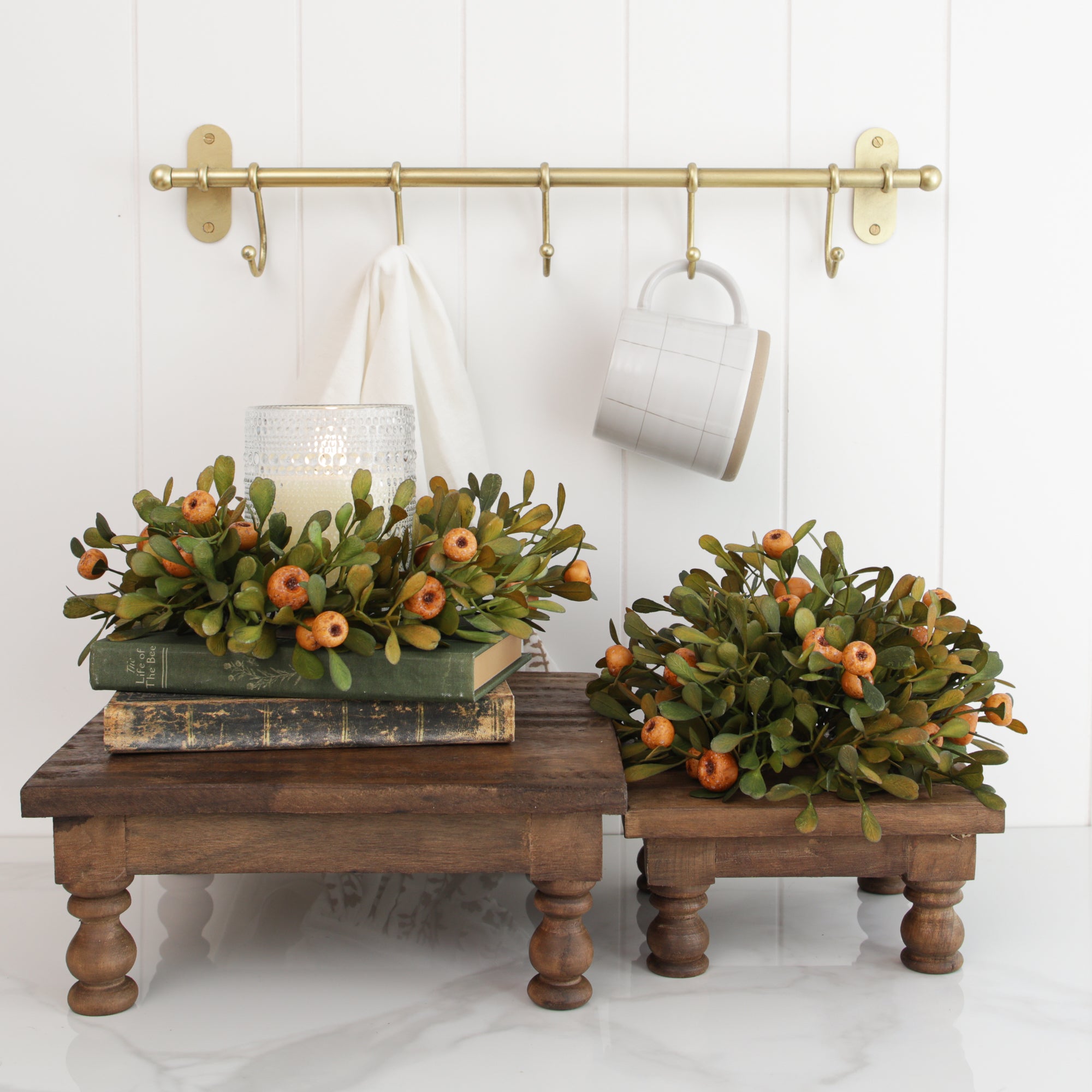 Set of 2 Square Wood Risers