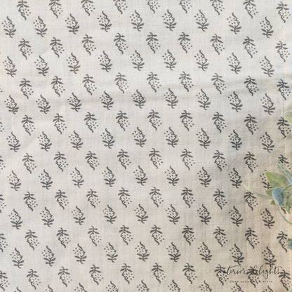 Block Print Runner-Ivory &amp; Gray - Interior Delights