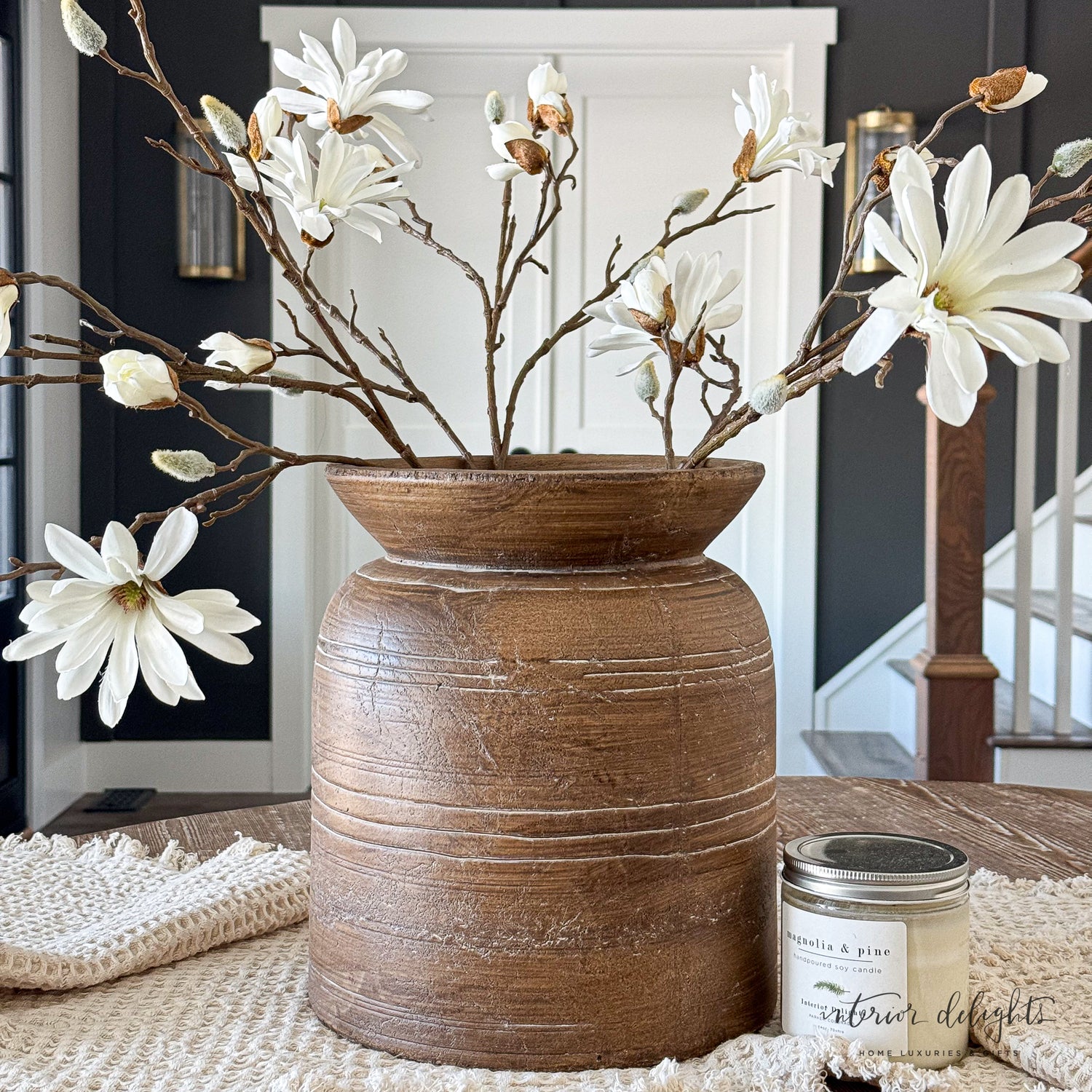 Brown Terracotta Line Vase