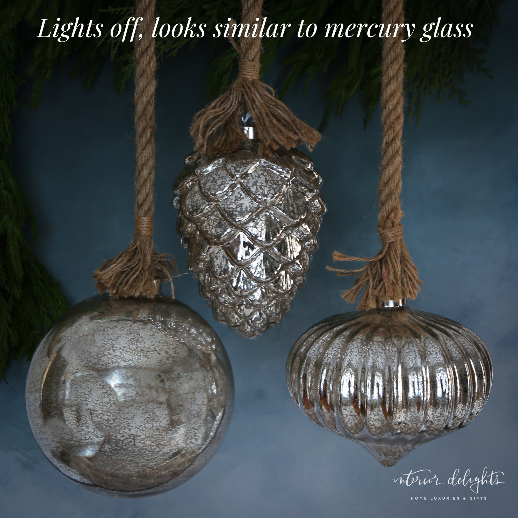 Luster Glass LED Individual Ornament in Ball shape - adding warmth and sparkle to your holiday decor.