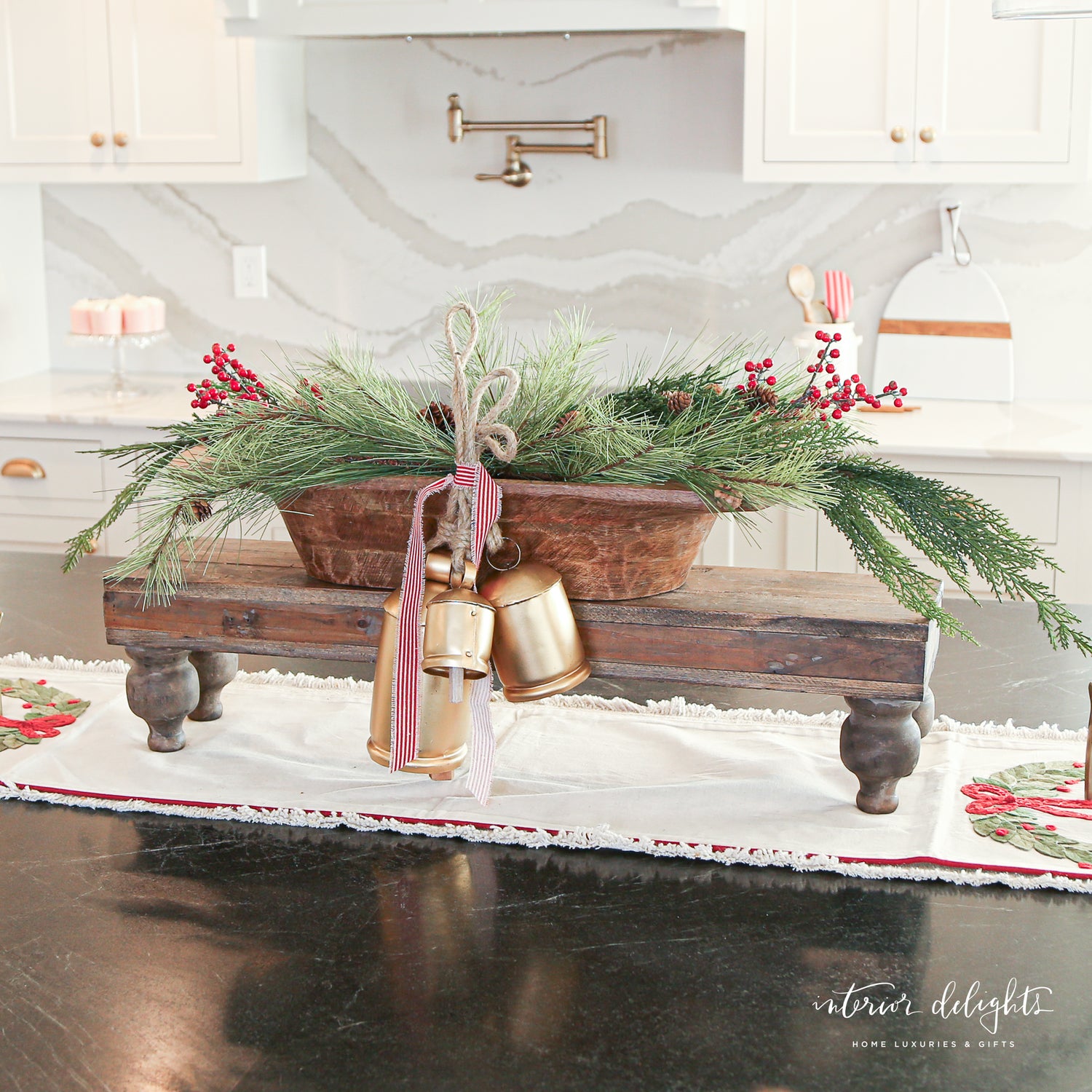 Rustic Footed Wood Riser - Interior Delights
