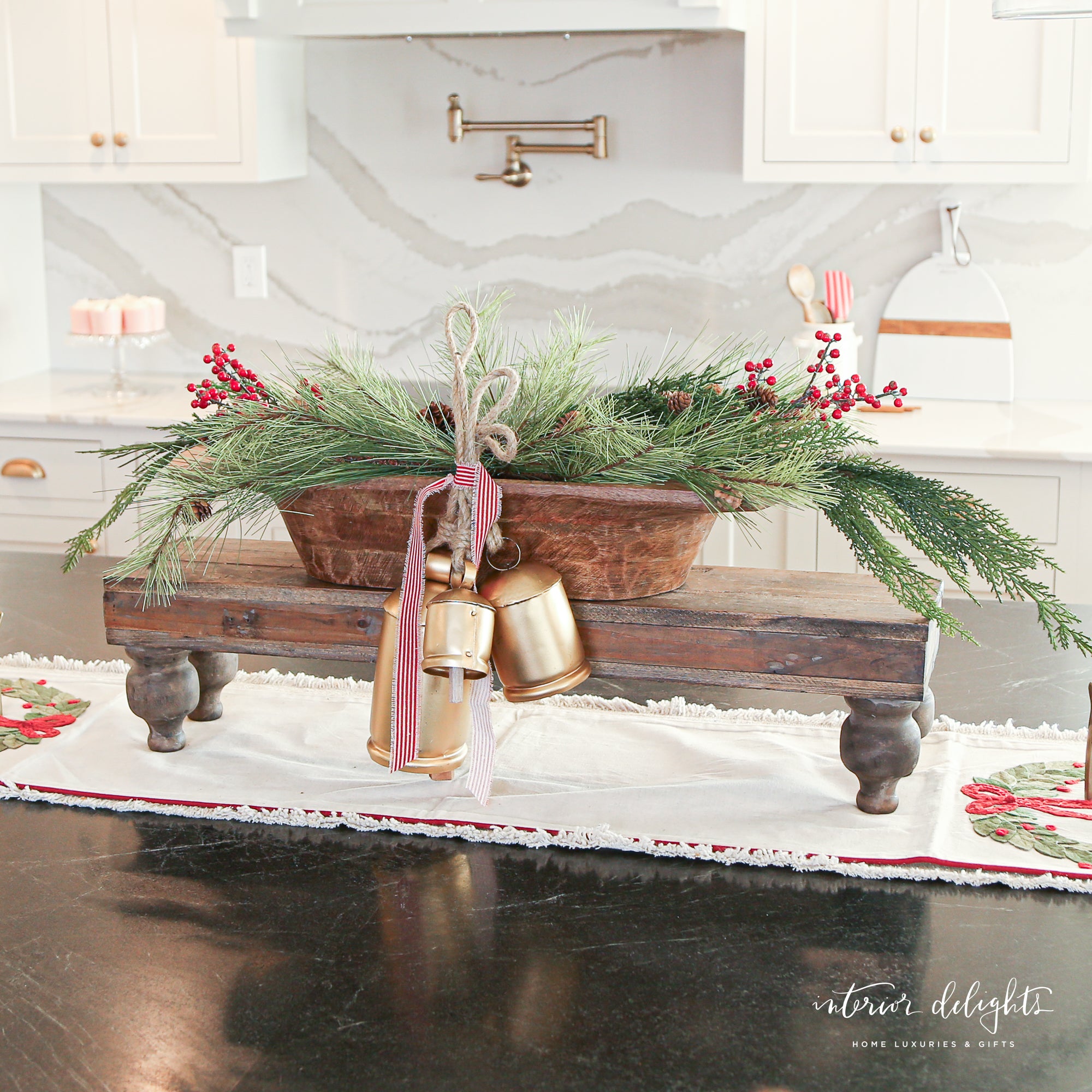 Rustic Footed Wood Riser - Interior Delights