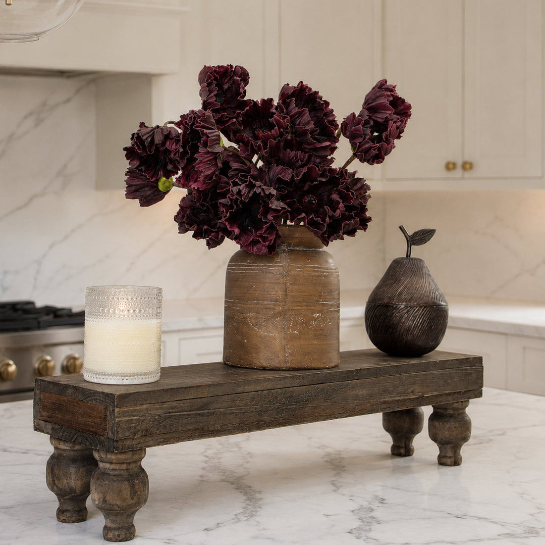 Rustic Footed Wood Riser