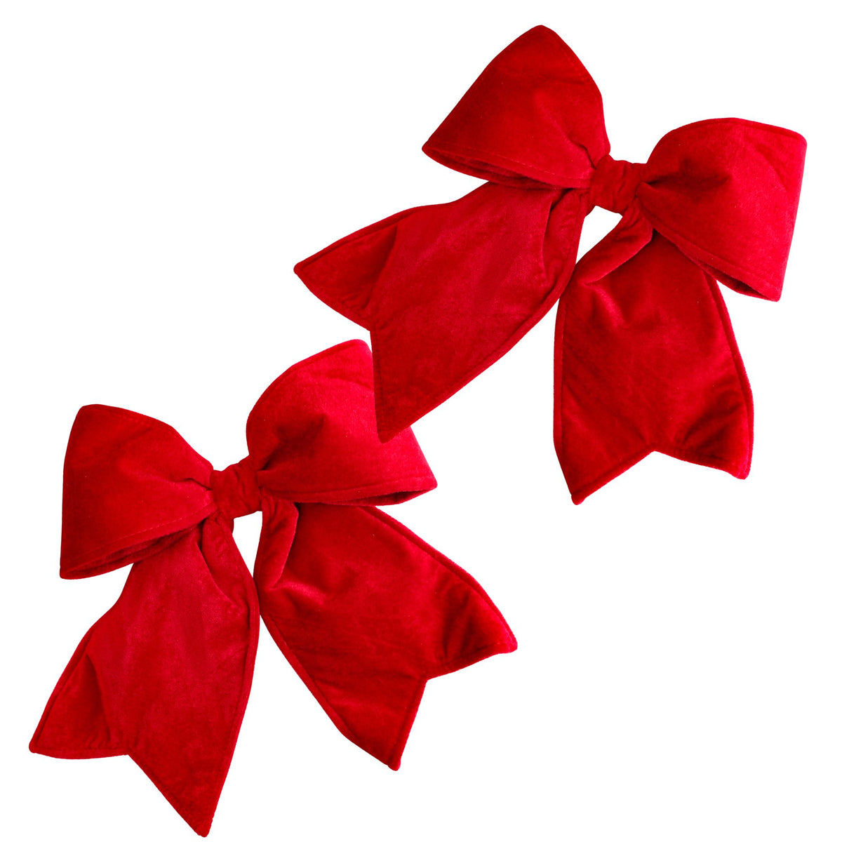 22"  Small Red Outdoor Velvet Bow, Set of 2