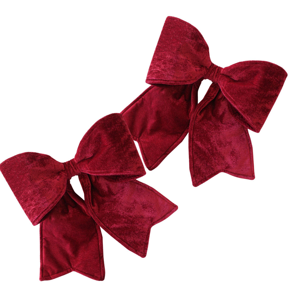 22" Small Cranberry Outdoor Velvet Bow, Set of 2