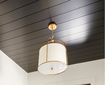 Jen - Antique Gold Chandelier with Linen Shade