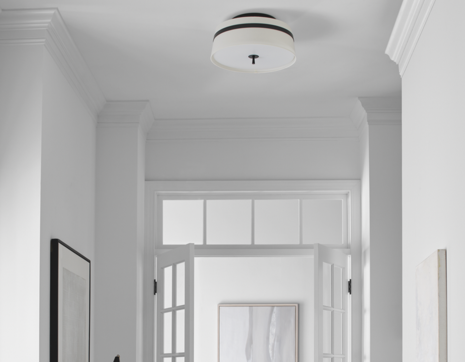 Stripe Shade Semi Flush Mount - Interior Delights