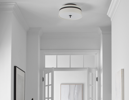 Stripe Shade Semi Flush Mount - Interior Delights