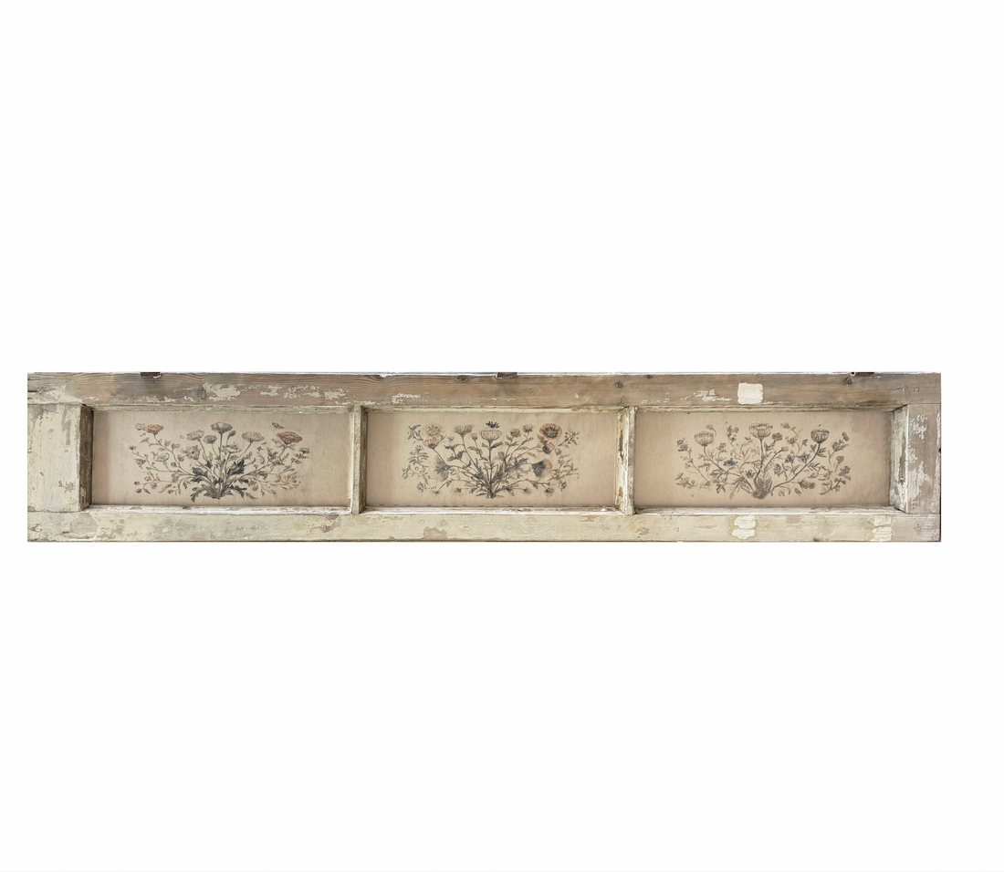 3 Pane Medium Holland Window Horizontal Aged Floral