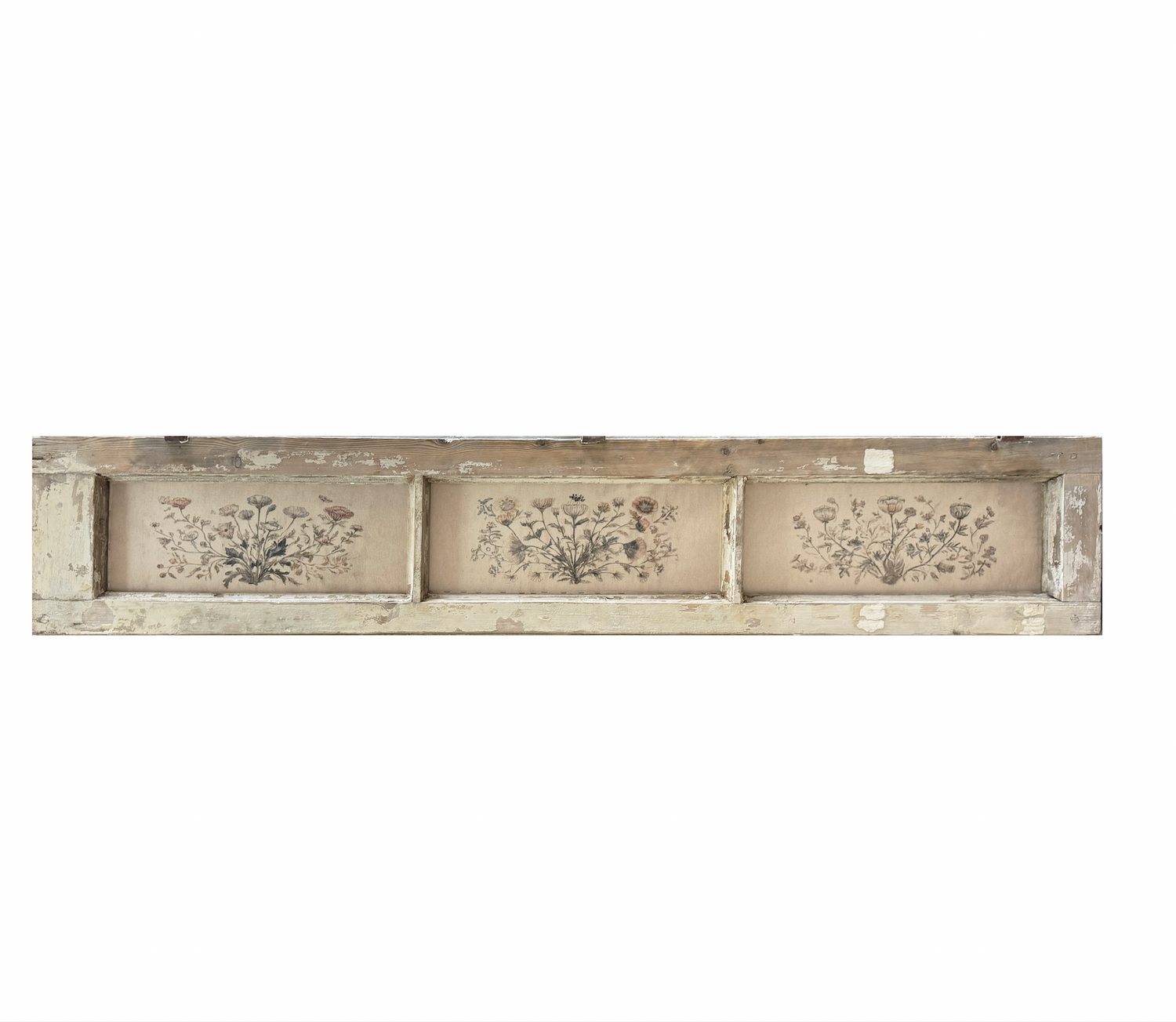 3 Pane Medium Holland Window Horizontal Aged Floral