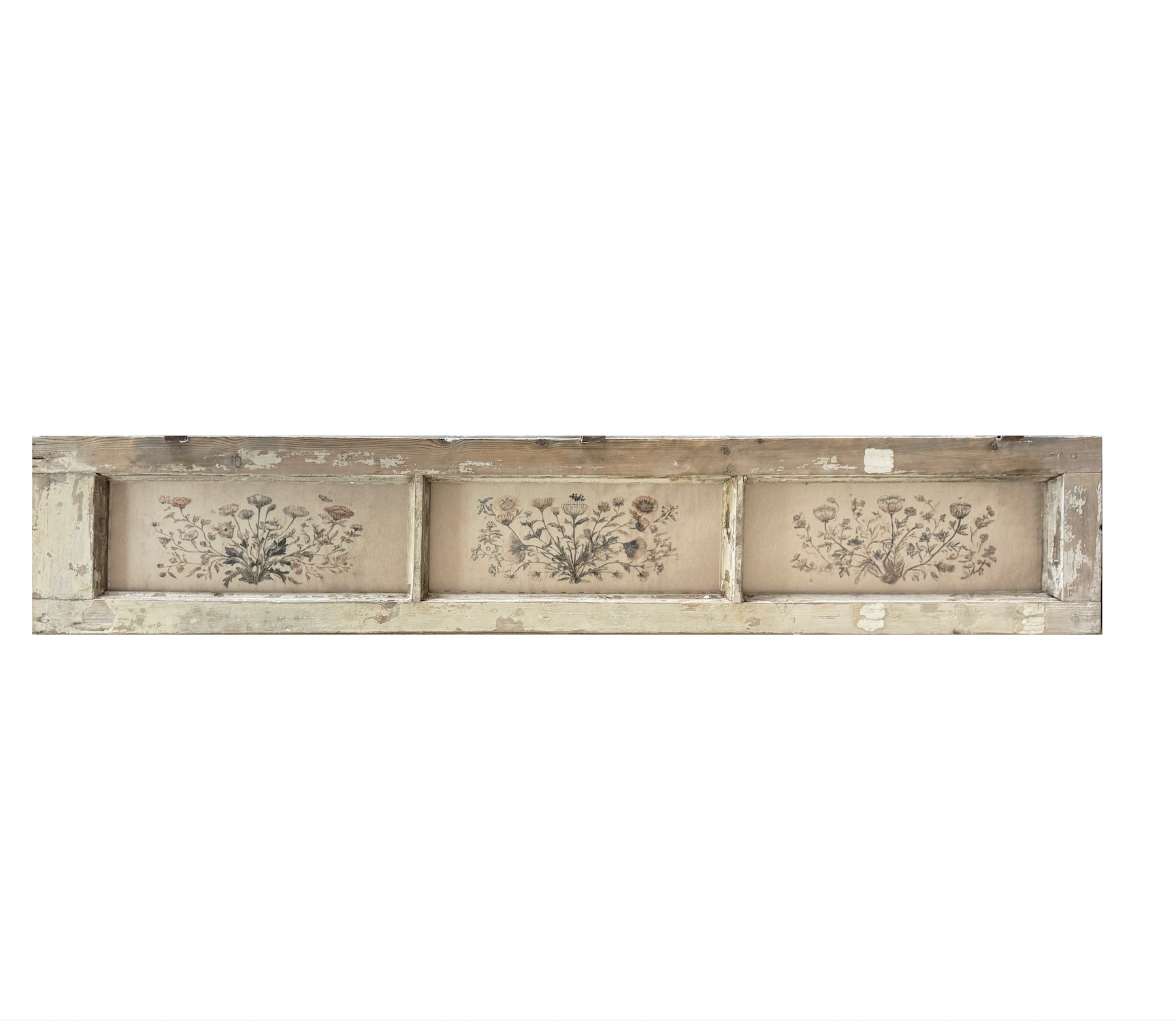 3 Pane Medium Holland Window Horizontal Aged Floral