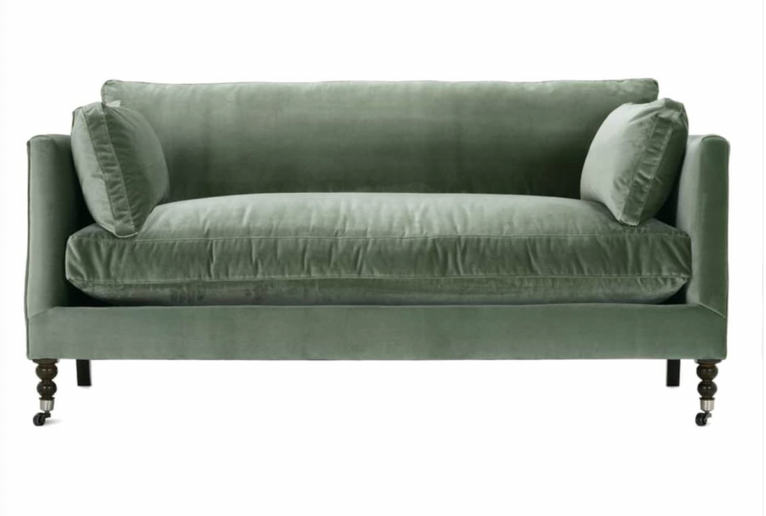 71” Madeline Sofa - Antiqued Moss Velvet
