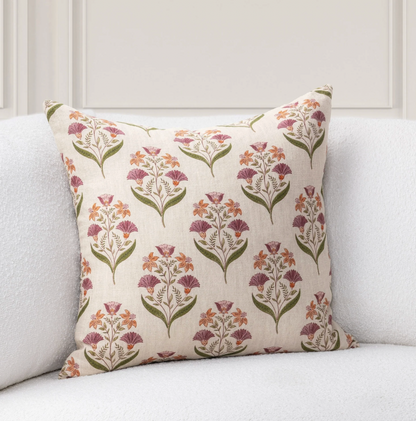 Set of 2 - Block Print 22" x 22" Decorative Throw Pillow - Interior Delights