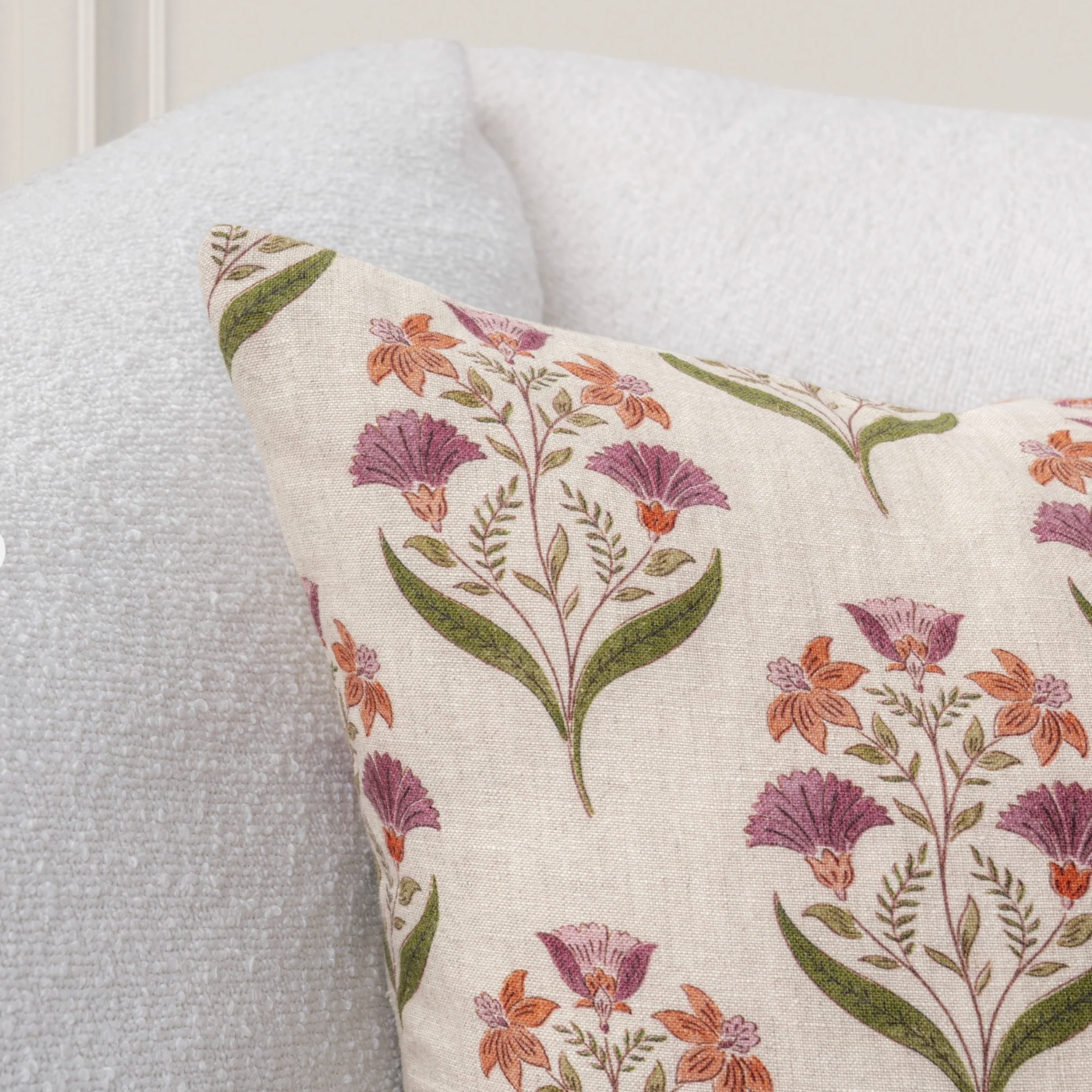 Set of 2 - Block Print 22" x 22" Decorative Throw Pillow - Interior Delights