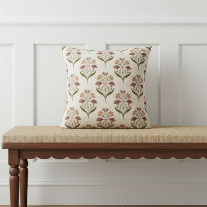 Set of 2 - Block Print 22" x 22" Decorative Throw Pillow - Interior Delights