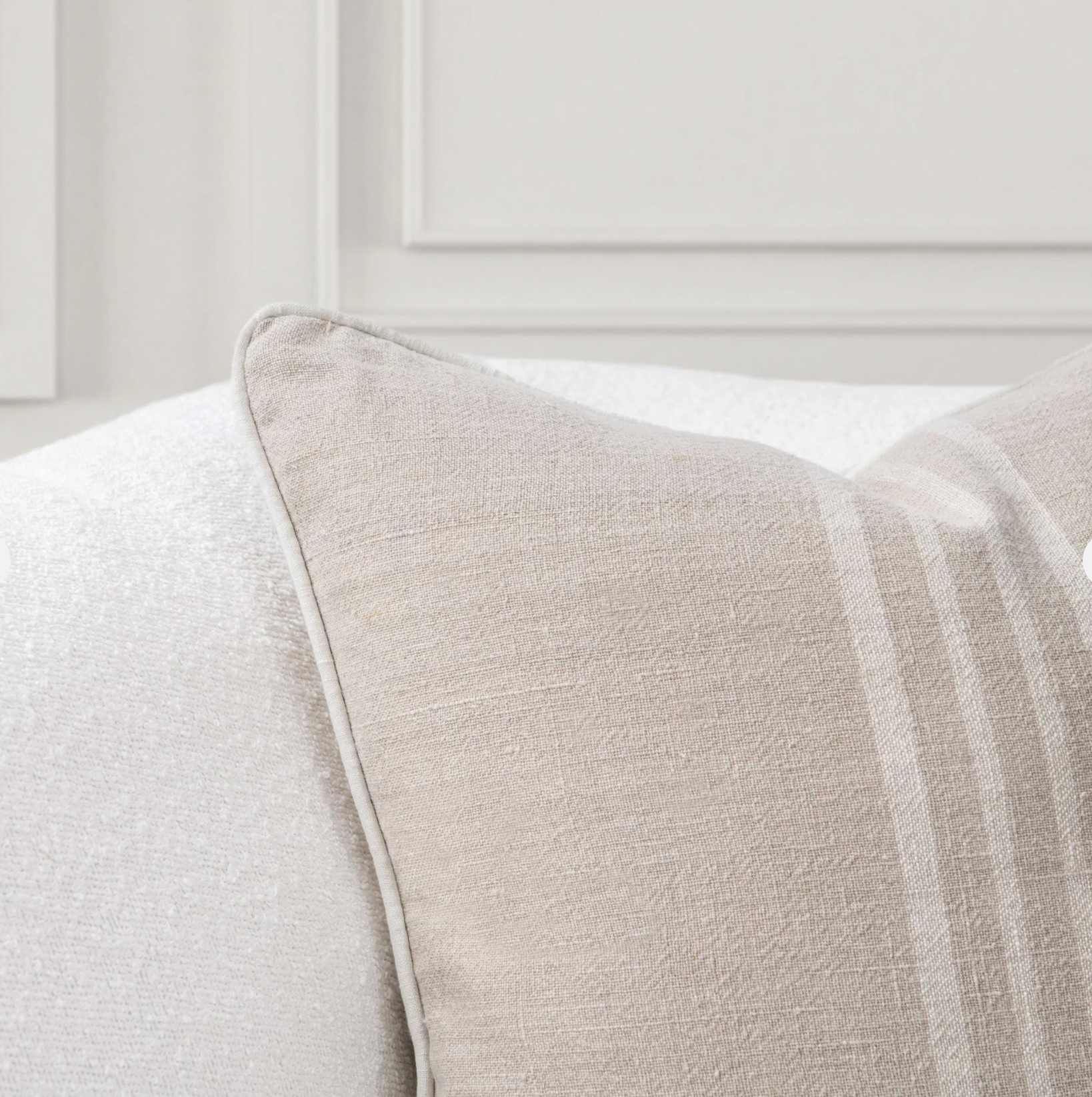 Set of 2 - Eleanor Lumbar 14" x 26" - Natural/Ivory Accent Pillow - Interior Delights