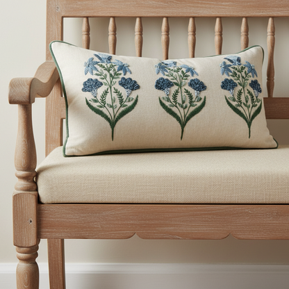 OOS ** Set of 2 - Belcourt lumbar 14x26 - Floral Accent Pillow - Interior Delights