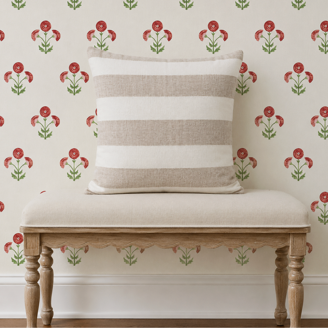 Set of 2 - Eleanor 22" x 22" - Natural/Ivory Accent PiIllow - Interior Delights