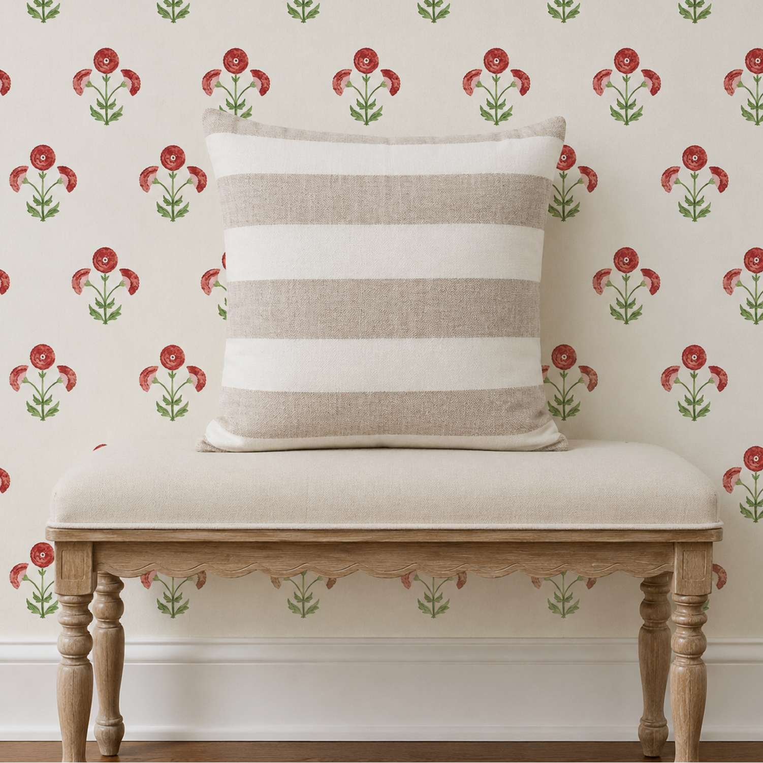 Set of 2 - Eleanor 22" x 22" - Natural/Ivory Accent PiIllow - Interior Delights