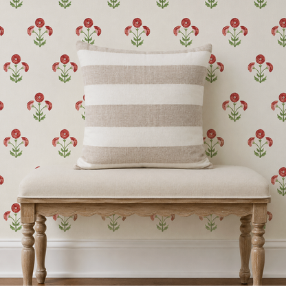 Set of 2 - Eleanor 22" x 22" - Natural/Ivory Accent PiIllow - Interior Delights