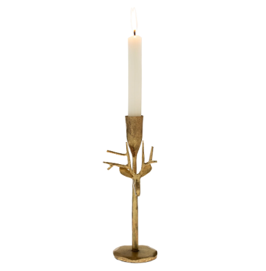 Forged Reindeer Candlesticks- Gold- Small or Large
