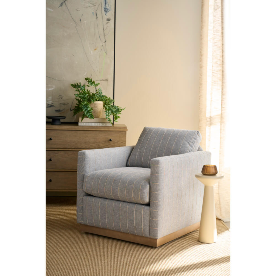Allie Swivel - Indigo Kid-proof Stripe