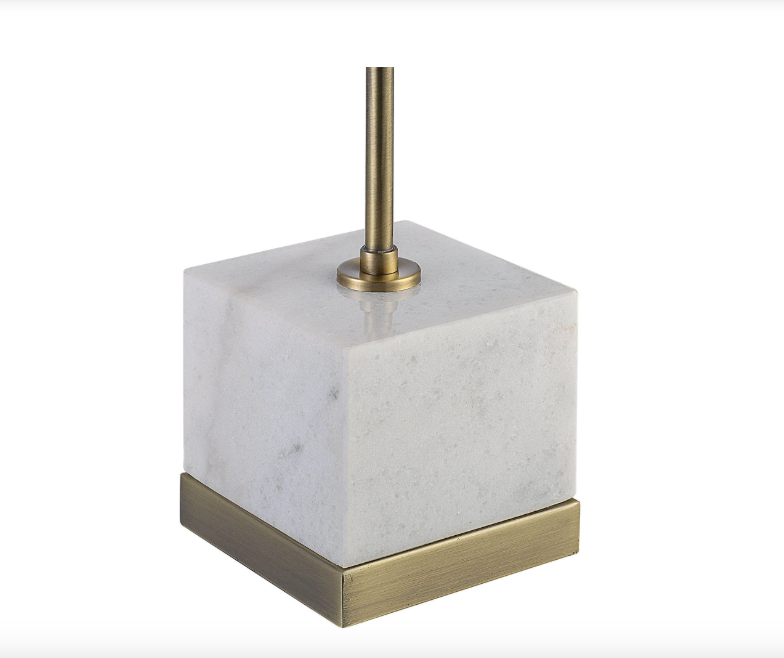 Folding Brass and Marble Table Lamp