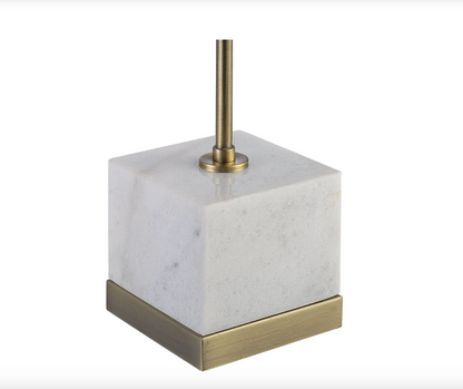 Detailed view of the Folding Brass and Marble Table Lamp highlighting the in-line switch and elegant design.