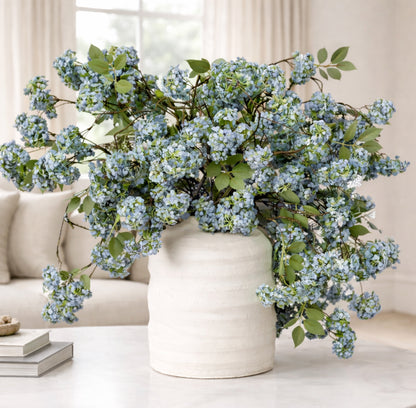 37" Blue Blooming Vine With Leaves - Interior Delights