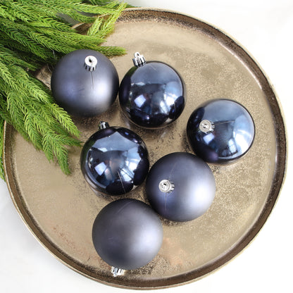 3&quot; Night Blue Shatterproof Ornaments Set of 6