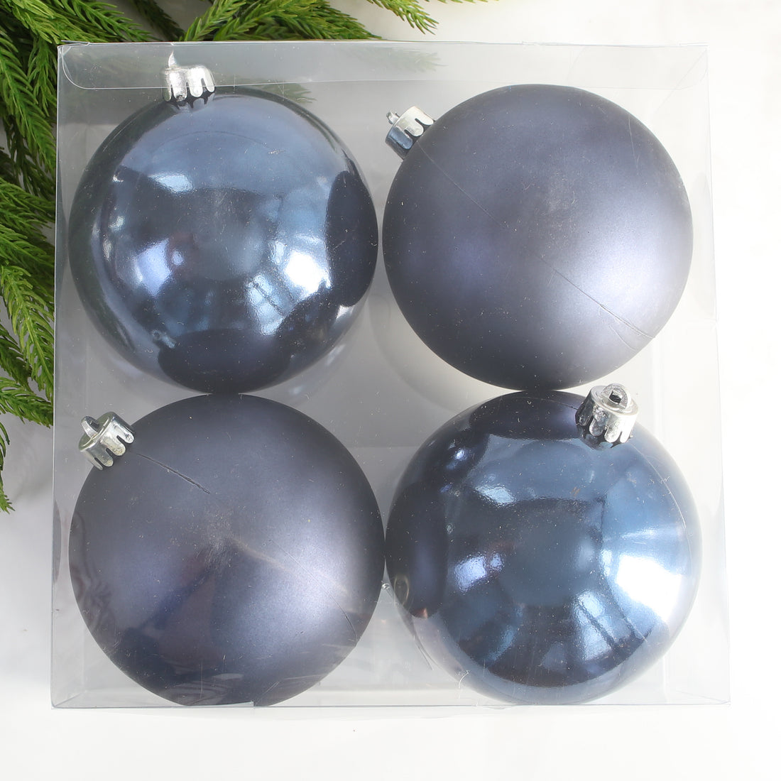 4&quot; Night Blue Shatterproof Ornaments Set of 4